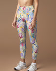 Flower watercolor hand painted tulips leggings