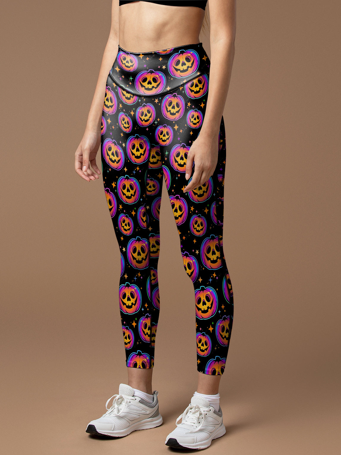 Haloween cool multicolored pumpkins leggings