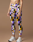 Geometric modern pattern abstract rings circles stars leggings