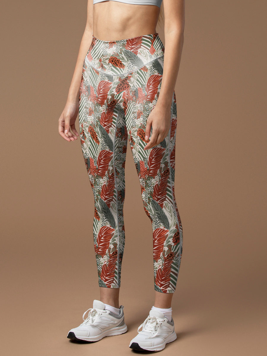 Wild animal feather colorful leggings