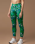 Animal watercolor green butterfly leggings