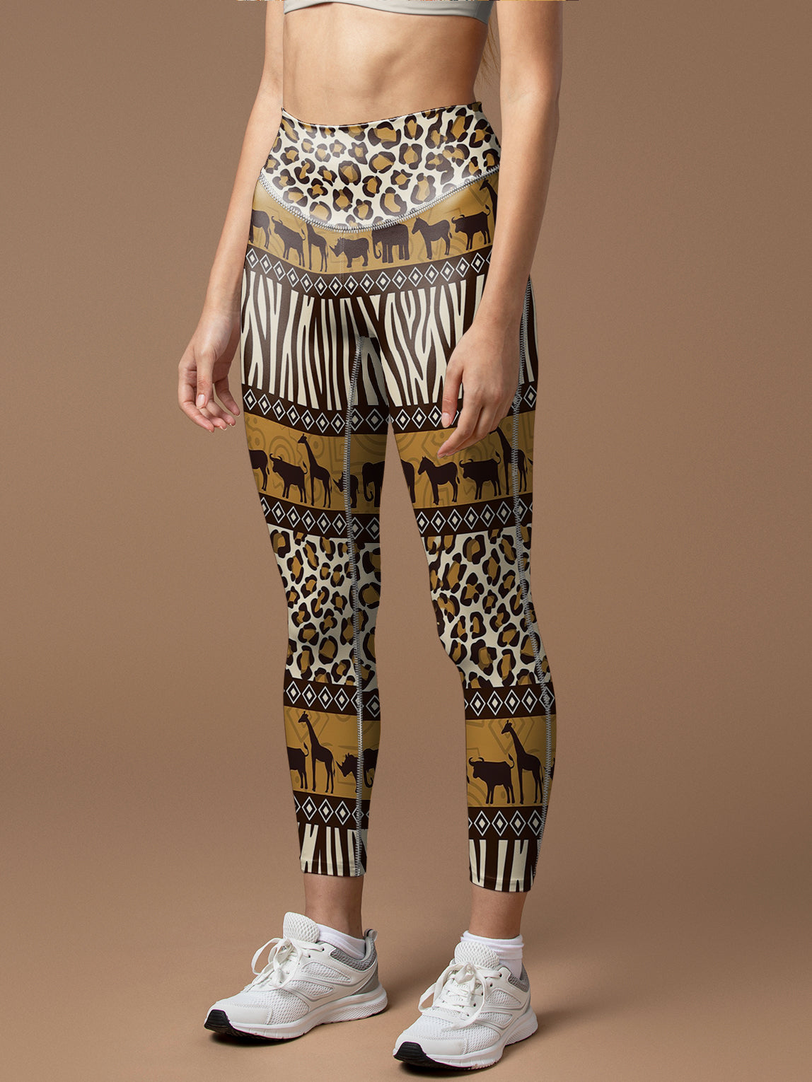 African animal leopard and zera print leggings