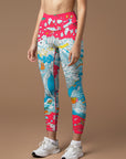 Dreamland on the cloud colorful creatures print yoga leggings