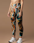 Vibrant agate pattern tie dye water ripple leggings