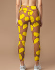 Botanical yellow ginkgo leaves leggings