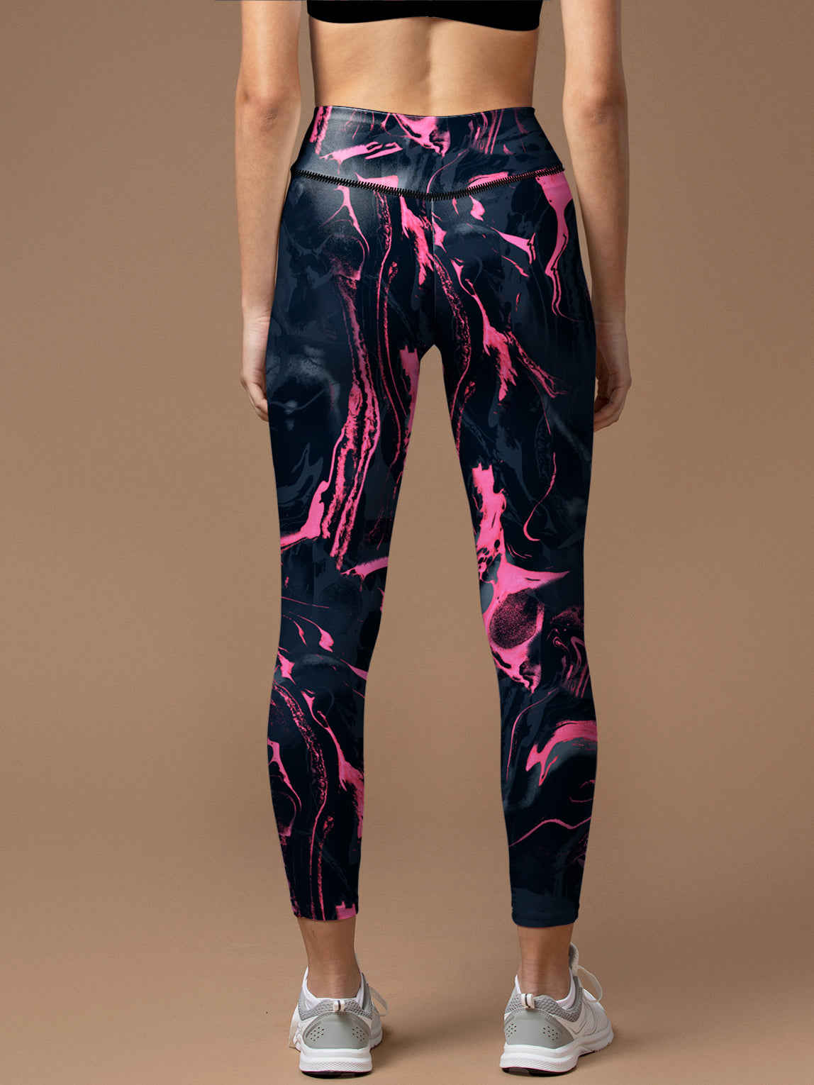 Tie dye pink smudged water ripple leggings