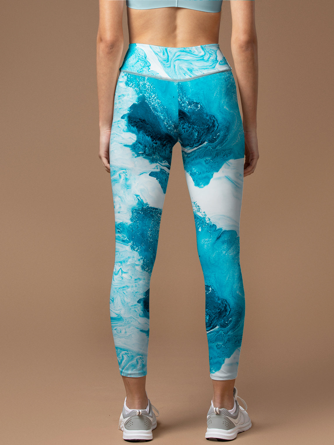 Water ripple blue lliquid leggings