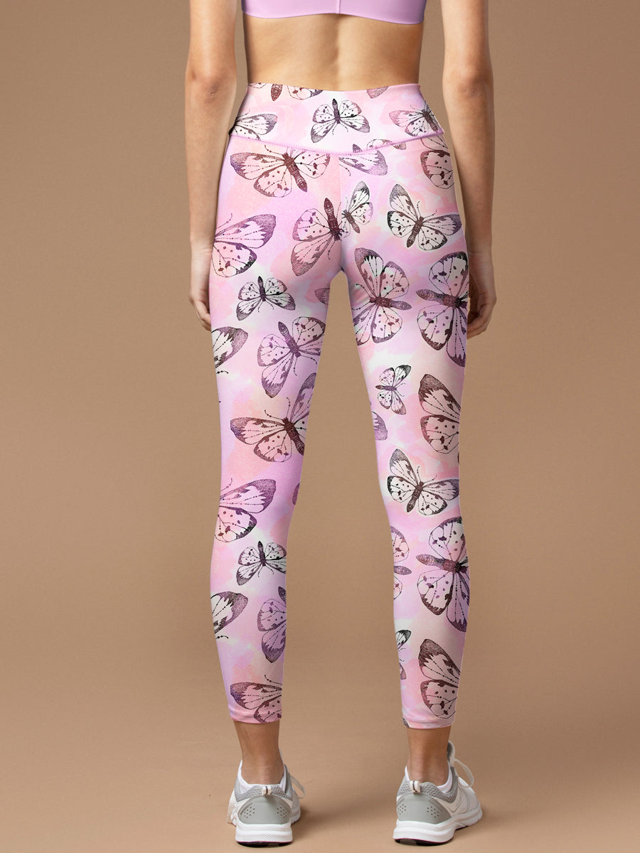 Animal butterfly pink purple leggings