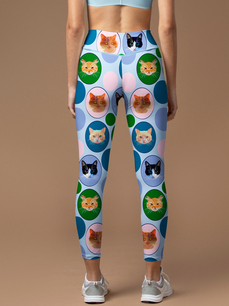 Animal colorful cat avatar leggings