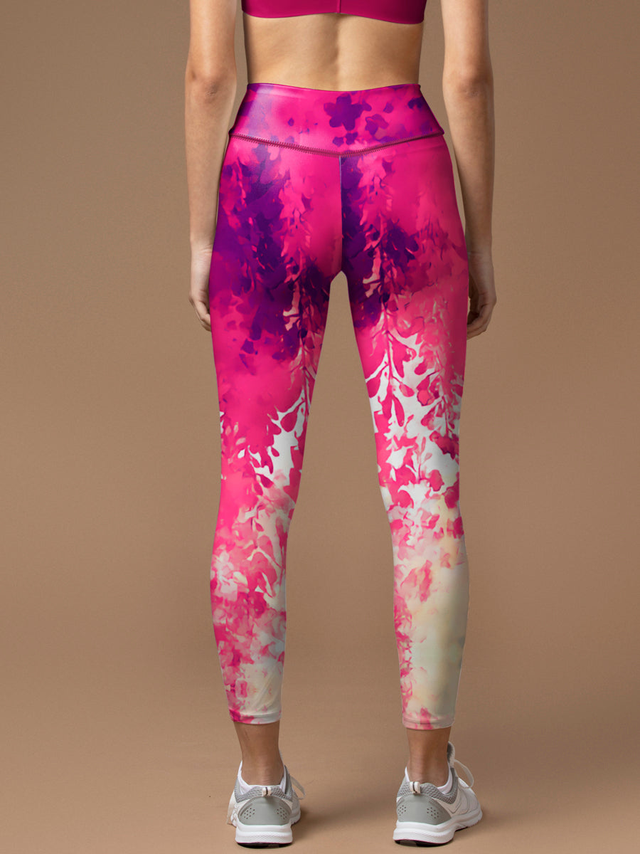 Flower watercolor psychedelic violet leggings