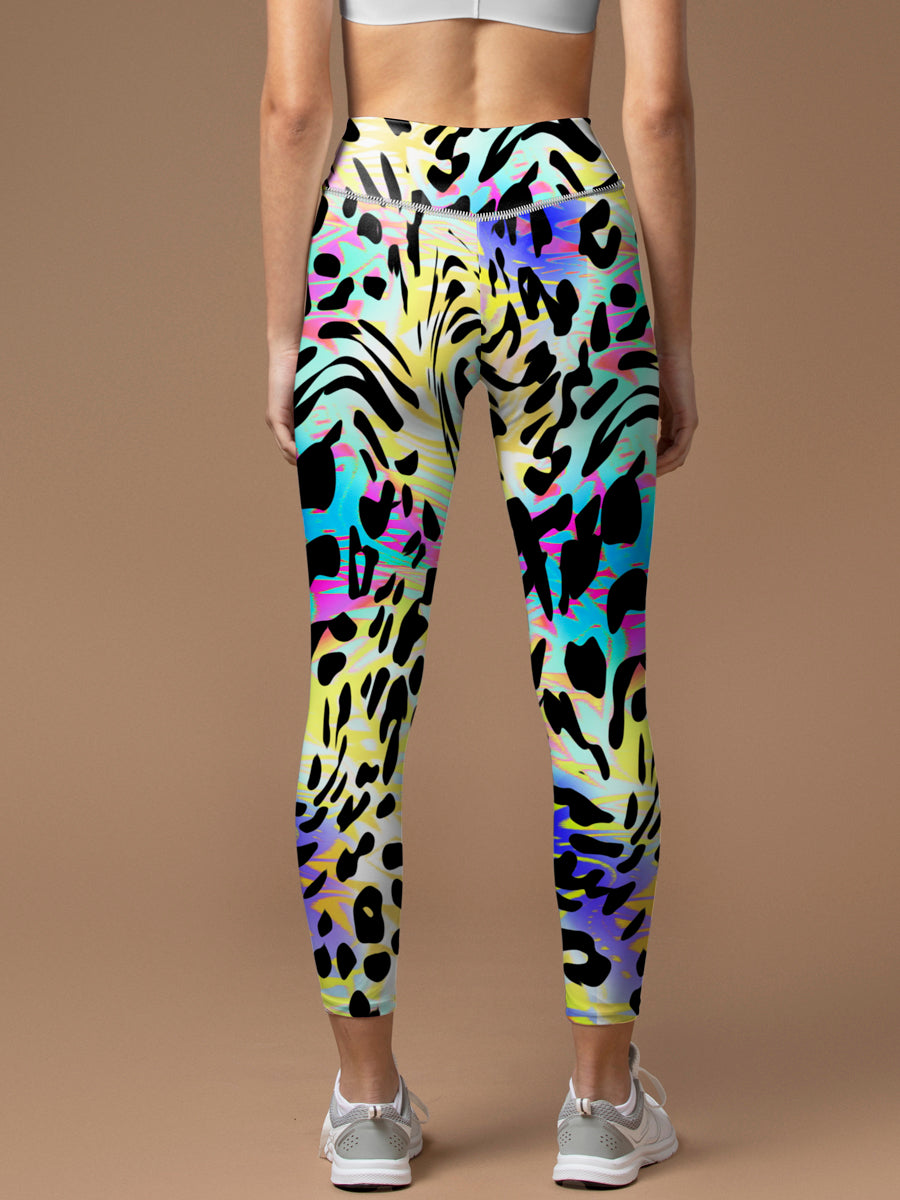 Animal leopard print colorful psychedelic leggings