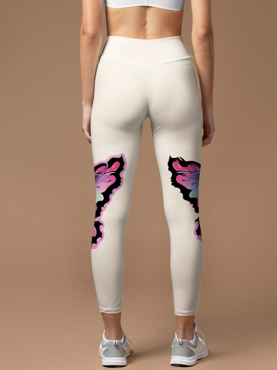 Animal butterfly 3D print yoga leggings