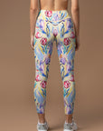 Flower watercolor hand painted tulips leggings