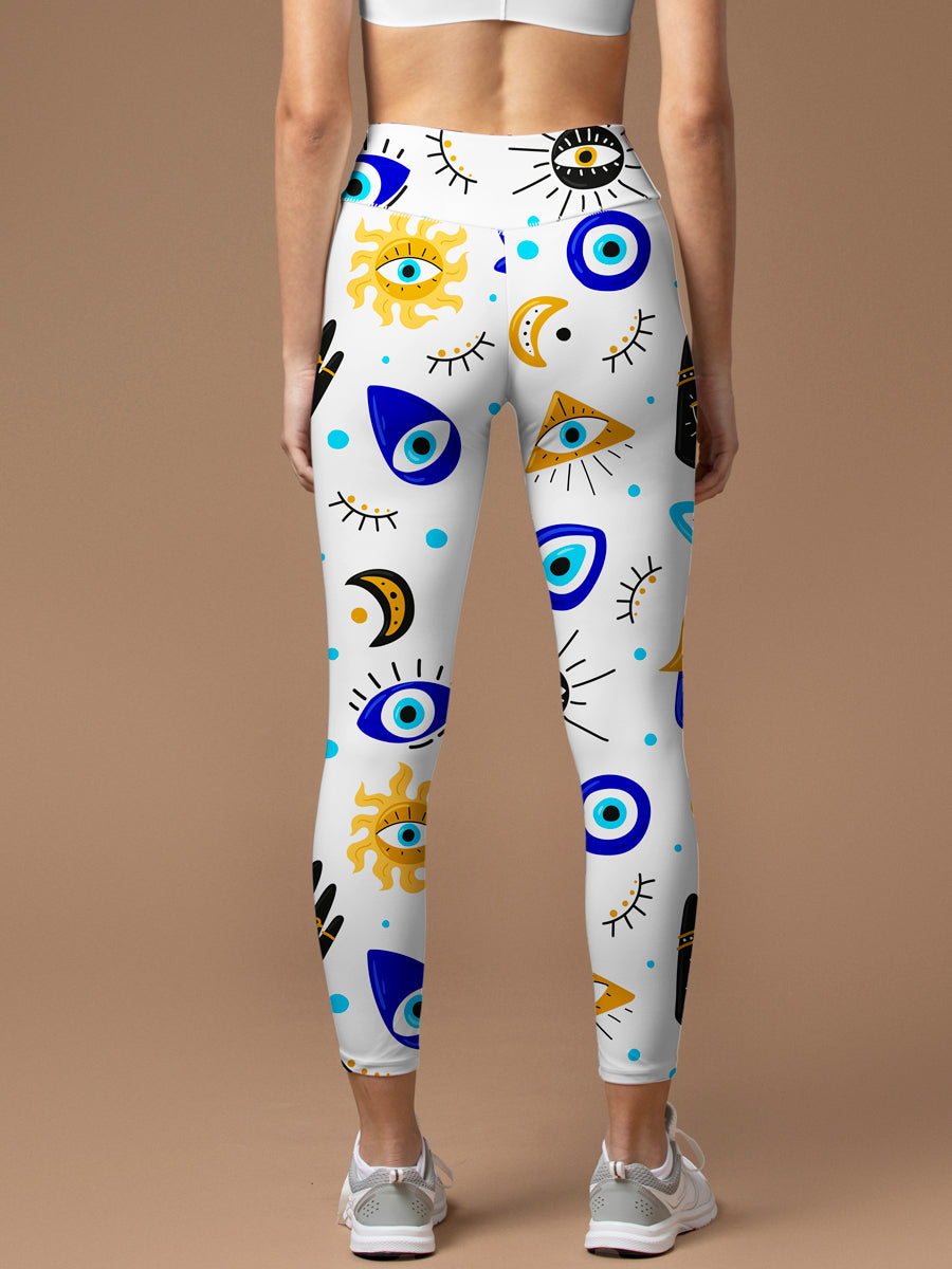 Evil eye print design leggings