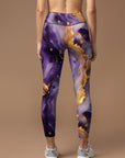 Abstract purple gilt water ripples with butterfly leggings