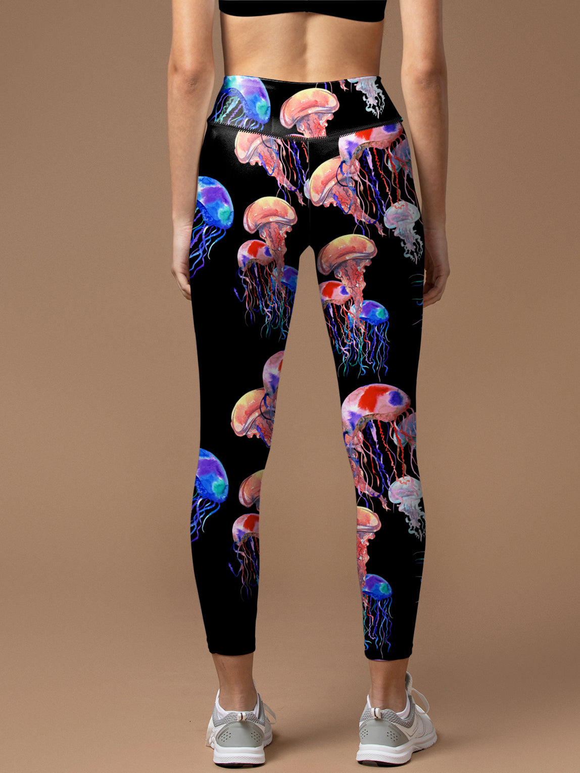 Ocean neon colored jellyfish leggings