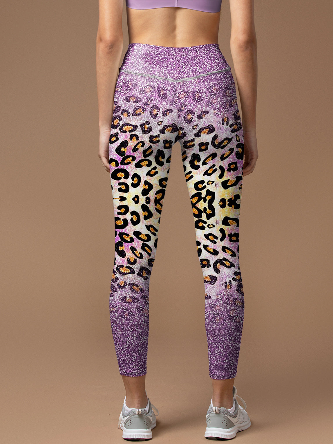 Animal leopard purple glitter leggings