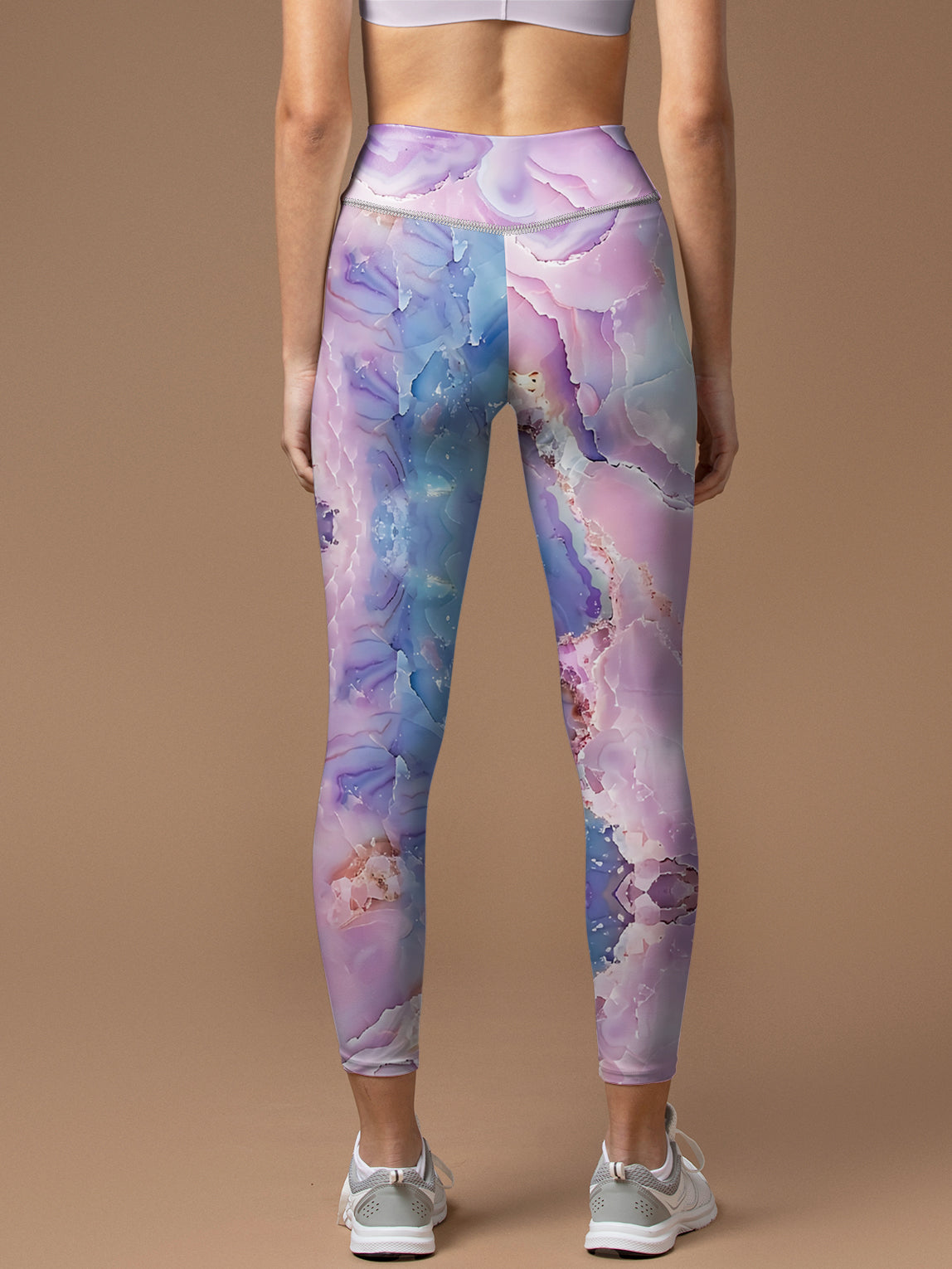 Abstract purple marble texture leggings