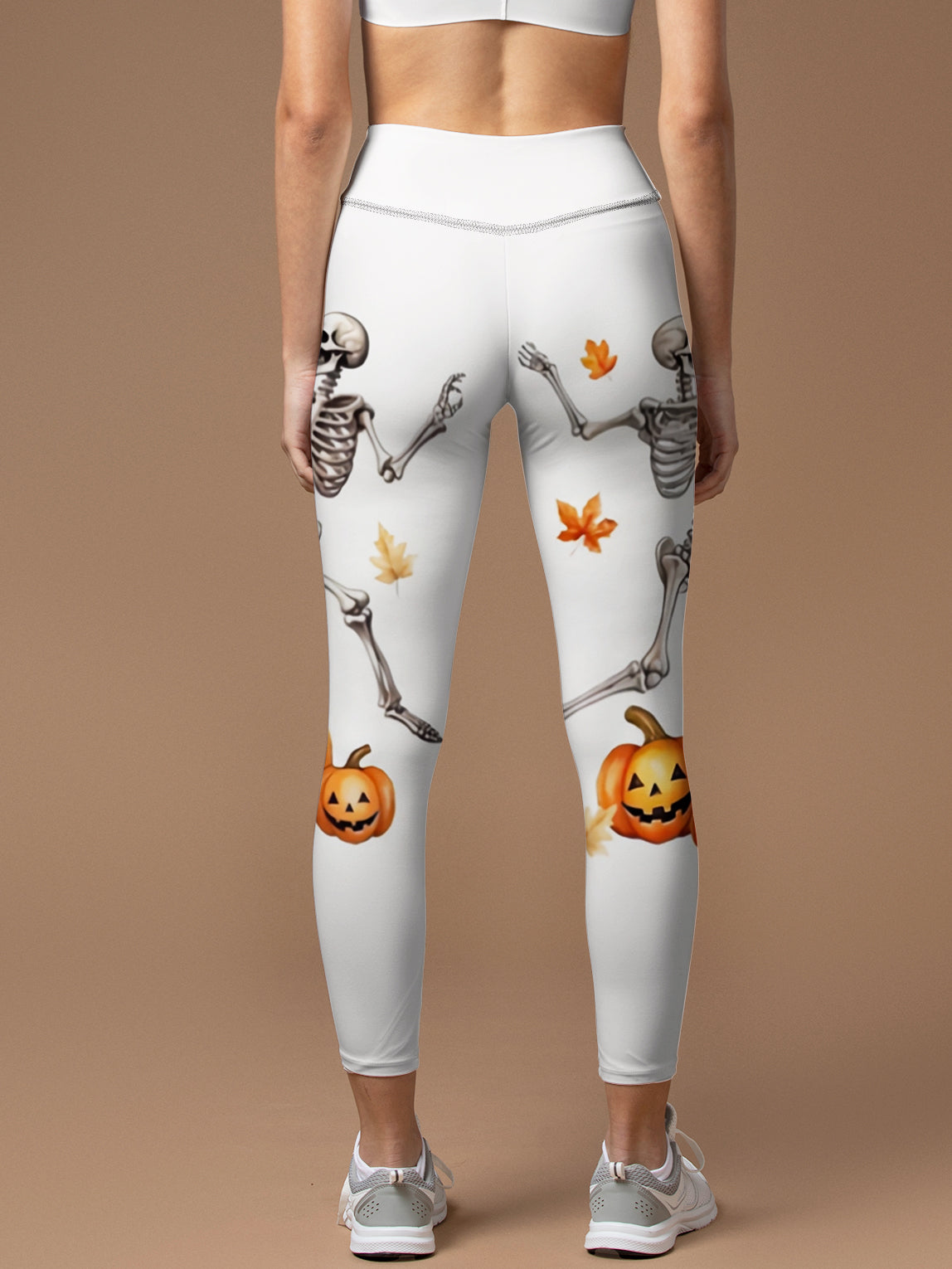 Halloween skeleton dancing pumpkin leggings