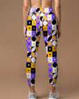 Geometric modern pattern abstract rings circles stars leggings