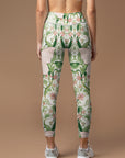 Animal hand-painted butterfly vine flower leggings