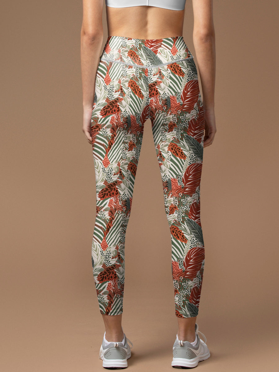 Wild animal feather colorful leggings
