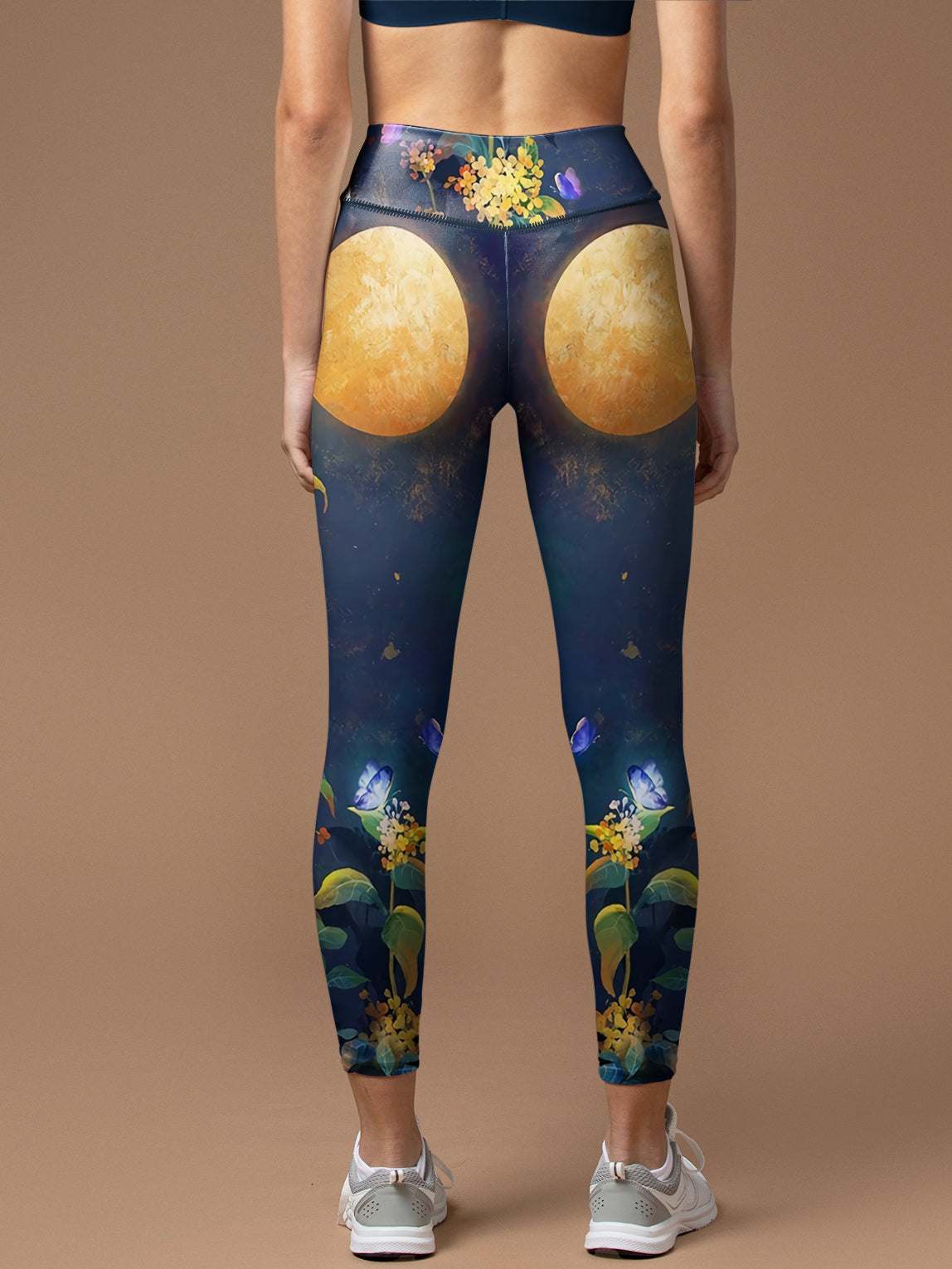 Flower osmanthus night light butterfly leggings