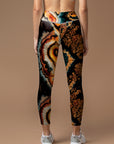 Vibrant agate pattern tie dye water ripple leggings