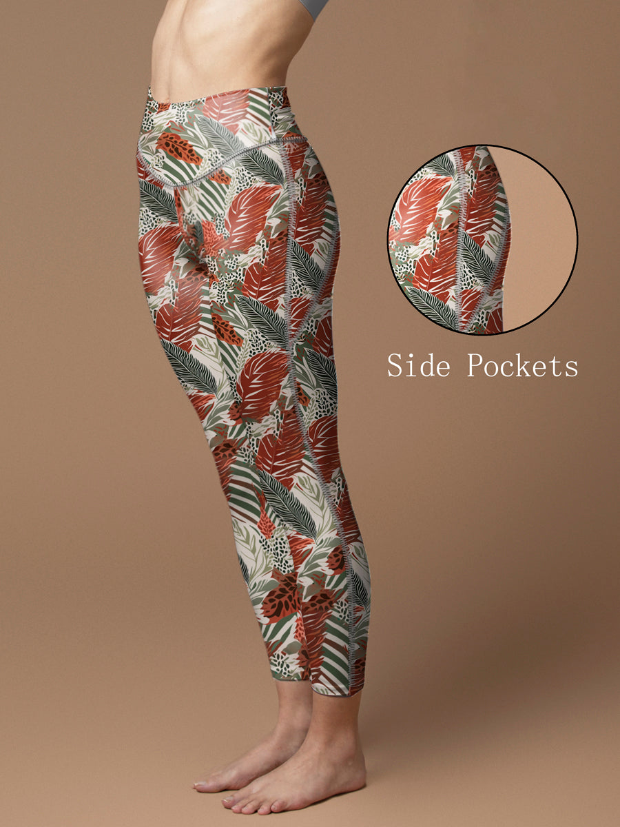 Wild animal feather colorful leggings
