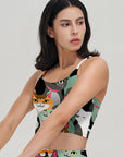 Animal funny cartoon colorful cats tank tops