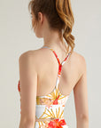 Flower orchid palm leaves watercolor tank tops