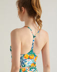 Fruit hand drawn sketch orange leaves tank tops