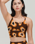 Love gradient heart shape dark brown tank tops
