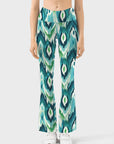 Green liquid wave tie-dye flare leggings