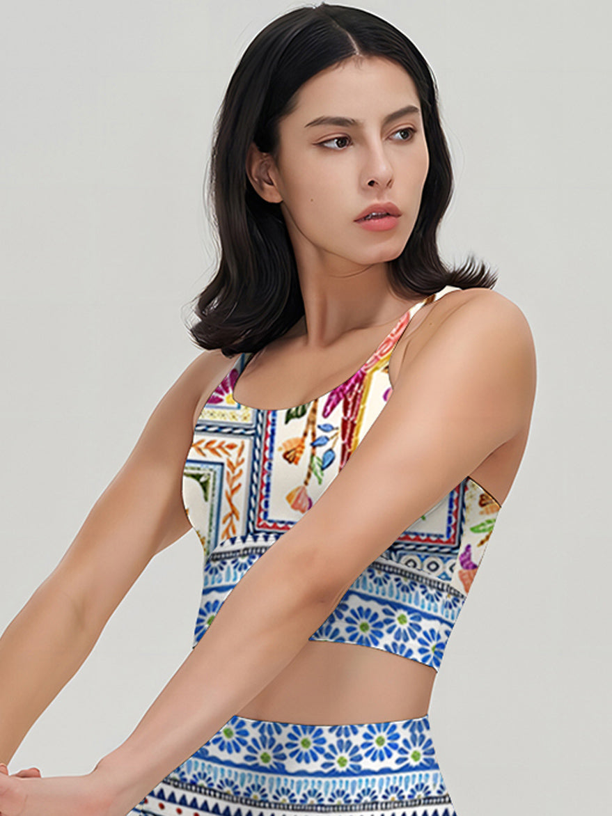 Animal tropical parrot pineapple patchwork tank tops
