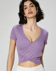 Basic modal ribbed nude yoga short sleeve