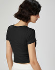 Basic modal ribbed nude yoga short sleeve