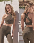 Basic nude waistband lace tank tops