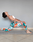 Botanical monstera leaf flower leggings