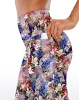 Flower magnolia peonies patchwork capris