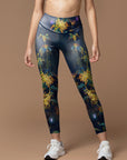 Flower osmanthus night light butterfly leggings
