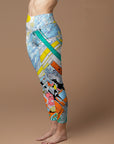 Botanical forest racecourse print yoga leggings