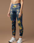Flower osmanthus night light butterfly leggings
