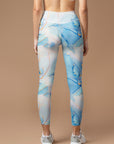 Gilt blue marble water ripple leggings